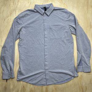 USED XL Lululemon Button Down Long Sleeve Shirt Blue